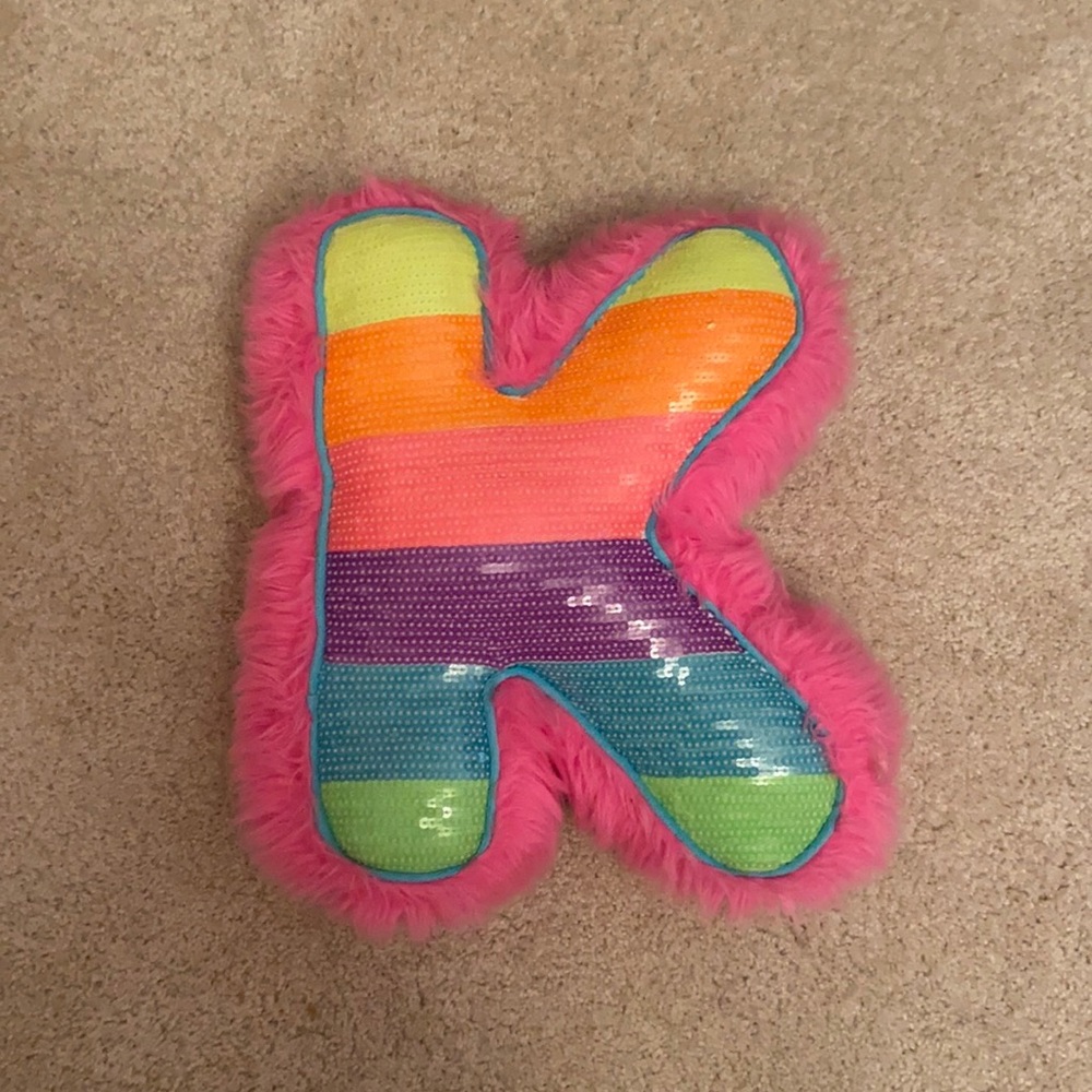 k sequined plush fuzzy justice decorative pillow